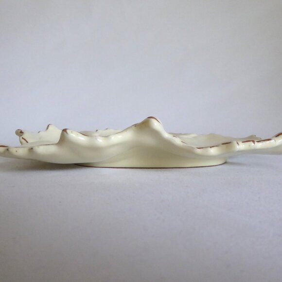 NEW CRATE & BARREL CERAMICHE MADE IN ITALY CERAMIC LEAF SHAPED BOWL PLATE SET - Picture 5 of 12